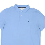 NAUTICA Mens Blue Short Sleeve Plain 2XL Casual Polo Shirt Cotton Blend