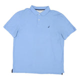 NAUTICA Mens Blue Short Sleeve Plain 2XL Casual Polo Shirt Cotton Blend