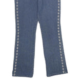 BIANCA NYGARD Womens Regular Fit Blue Denim Jeans W30 L30 Embroidered Detail
