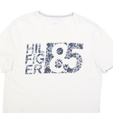 TOMMY HILFIGER Mens White Graphic T-Shirt XL Short Sleeve Crew Neck Cotton