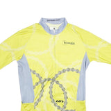 LOUIS GARNEAU Mens Yellow & Grey Cycling Jersey L Short Sleeve Crew Neck