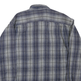 CABELA'S Mens Blue & Grey Check Shirt L Cotton Blend Long Sleeve Casual