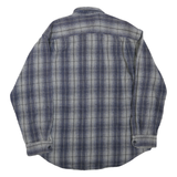 CABELA'S Mens Blue & Grey Check Shirt L Cotton Blend Long Sleeve Casual