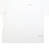 BARBOUR Mens White Short Sleeve Plain 2XL Polo Shirt Cotton Blend Classic Fit