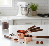 Anygleam Rosegold Brown 8pcs Wooden Measuring Cup Kitchen Tools Accessories