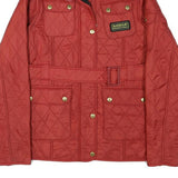 BARBOUR INTERNATIONAL Womens Red Quilted Button Jacket 2XL Polyester Blend