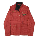 BARBOUR INTERNATIONAL Womens Red Quilted Button Jacket 2XL Polyester Blend