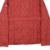 BARBOUR INTERNATIONAL Womens Red Quilted Button Jacket 2XL Polyester Blend