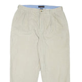 TOMMY HILFIGER Mens Cotton Blend Beige Regular Straight Trousers W38 L30 Classic