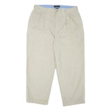 TOMMY HILFIGER Mens Cotton Blend Beige Regular Straight Trousers W38 L30 Classic