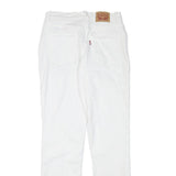 LEVI'S Womens White Regular Fit Straight Denim Jeans W25 L27 Cotton Blend Zip