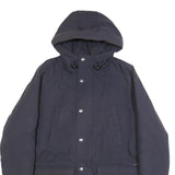 CARHARTT WIP Mens Navy Blue Hooded Cotton Blend Jacket S Zip Casual Outerwear