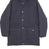 CARHARTT WIP Mens Navy Blue Hooded Cotton Blend Jacket S Zip Casual Outerwear