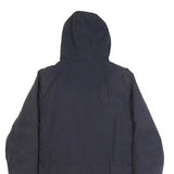 CARHARTT WIP Mens Navy Blue Hooded Cotton Blend Jacket S Zip Casual Outerwear