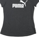 PUMA Womens Black Graphic T-Shirt UK 12 Short Sleeve Crew Neck Cotton Blend