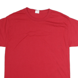 HANES Mens Red T-Shirt M Short Sleeve Crew Neck Plain Cotton Classic Casual