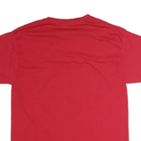 HANES Mens Red T-Shirt M Short Sleeve Crew Neck Plain Cotton Classic Casual