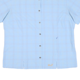 JACK WOLFSKIN Womens Blue Checked Shirt 2XL Travel Outdoor Casual Button Up