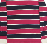 TOMMY HILFIGER Mens Blue & Red Striped Long Sleeve Polo Shirt XL Cotton Classic