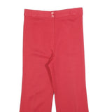 Womens Regular Fit Red Wool Blend Zip Closure Trousers W30 L25 Stylish