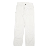 DICKIES Mens White Regular Fit Straight Cotton Blend Jeans W28 L28 Workwear Zip