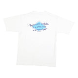 ALL SPORT Mens White L Cotton T-Shirt Short Sleeve Crew Neck AMC Logo Printed