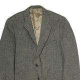 JOS. A BANK Mens Grey & Beige Herringbone Tailored Jacket M Cotton Button