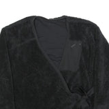 NIKE Womens Black Jacket L Polyester Blend Fleece Drawstring Casual Outerwear