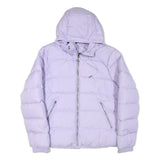 JACK WOLFSKIN Womens Purple Puffer Jacket M Polyester Blend Zip Hooded Outdoor