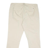 TOMMY HILFIGER Mens Regular Fit Beige Cotton Blend Trousers W39 L29 Classic Zip