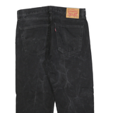 LEVI'S 505 Mens Jeans Black Regular Straight Denim Medium W36 L23 Classic Zip