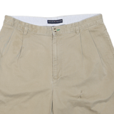 TOMMY HILFIGER Womens Shorts Beige Casual Plain XL W36 Lightweight Cotton Blend