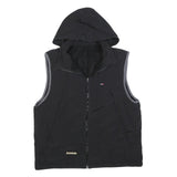 TOMMY HILFIGER Mens Black & Grey Hooded Jacket L Polyester Blend Zip Casual