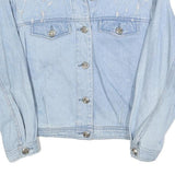 NORBERT NEL Womens Blue Denim Button Jacket M Cotton Blend Sequin Embroidery