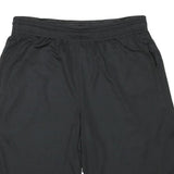 REEBOK Mens Shorts Black Casual L W26 Sports Logo Regular Fit Polyester