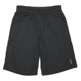 REEBOK Mens Shorts Black Casual L W26 Sports Logo Regular Fit Polyester