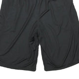 REEBOK Mens Shorts Black Casual L W26 Sports Logo Regular Fit Polyester