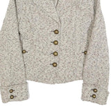 MOTIVI Womens Beige Tweed Button Jacket S Woven Classic Stylish