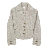 MOTIVI Womens Beige Tweed Button Jacket S Woven Classic Stylish