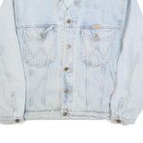 WRANGLER Mens Blue Denim Jacket L Cotton Classic Western Button Closure