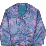Womens Blue & Purple Abstract Pattern Zip Jacket XL Polyester Blend Casual