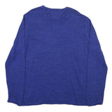 TOMMY JEANS Mens Blue Plain Cotton Blend Crew Neck Basic Knit Jumper XL Casual