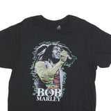 ZION Mens Black Bob Marley Graphic T-Shirt L Short Sleeve Crew Neck Casual