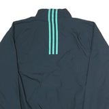 ADIDAS Mens Blue Jacket L Polyester Plain Zip Sports Casual Athletic