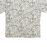 PIERRE CARDIN Mens Beige Leaf Print Cotton Blend Casual Shirt L Lightweight