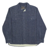 FREEDOM FOUNDRY Mens Blue Cotton Shirt L Button Long Sleeve Casual Workwear