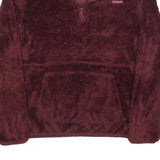 REEBOK Womens Maroon Jumper Plain 1/4 Zip Pullover XL Soft Polyester Comfort
