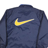 NIKE Mens Blue Yellow Swoosh Zip Polyester Blend Jacket M Casual Sportswear