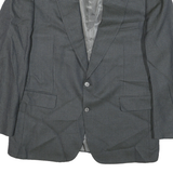 Mens Grey Button Jacket M Polyester Blend Houndstooth Classic Tailored Blazer