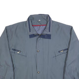 Mens Blue Cotton Blend Zip Jacket 2XL Casual Lightweight Plain Outerwear